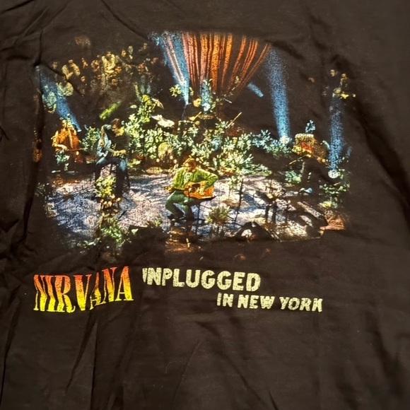 Nirvana Graphic Tee Unplugged In New York Unisex Sz S Short Sleeve 2 Side Grunge - Picture 2 of 5